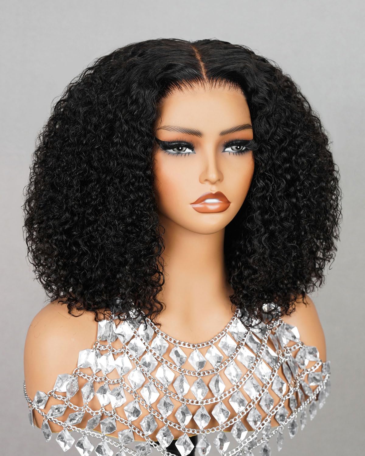 6x6 Glueless Kinky Curly Bob Wig
