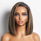 6x6 Glueless Bob Wig - Blonde Highlights / 12"