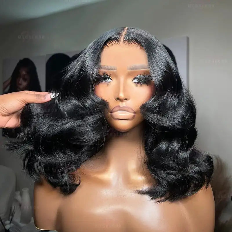 6x6 Body Wave Pre-cut Short Hair Glueless Wig