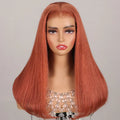 6x6 Glueless Ginger Brown Silky Straight Wigs - Pre-cut Lace