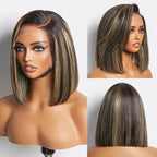 6x6 Glueless Bob Wig - Blonde Highlights / 12"