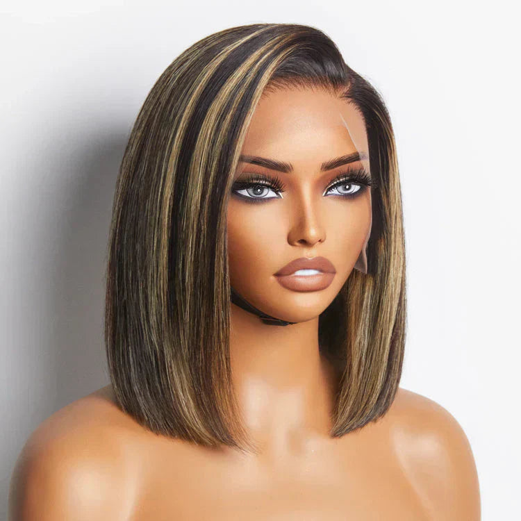 6x6 Glueless Bob Wig - Blonde Highlights / 12"