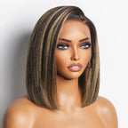 6x6 Glueless Bob Wig - Blonde Highlights / 12"