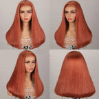 6x6 Glueless Ginger Brown Silky Straight Wigs - Pre-cut Lace