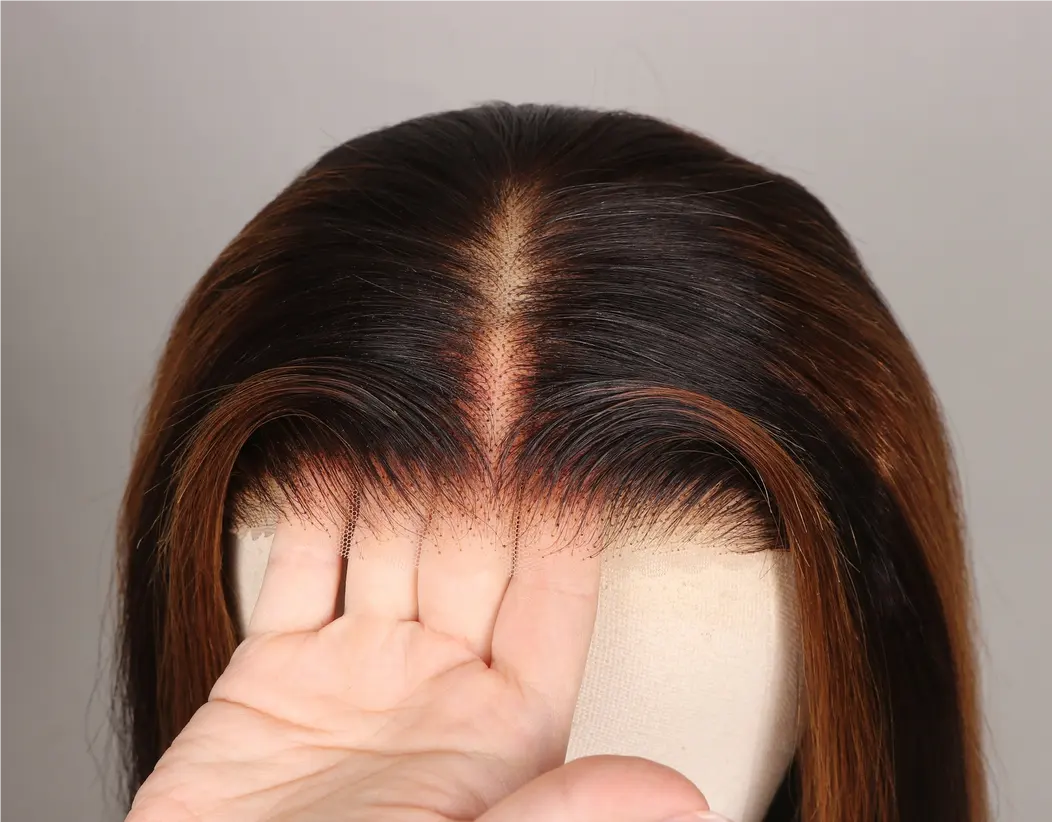 6x6 Glueless Bob Wig - Caramel Brown Highlights