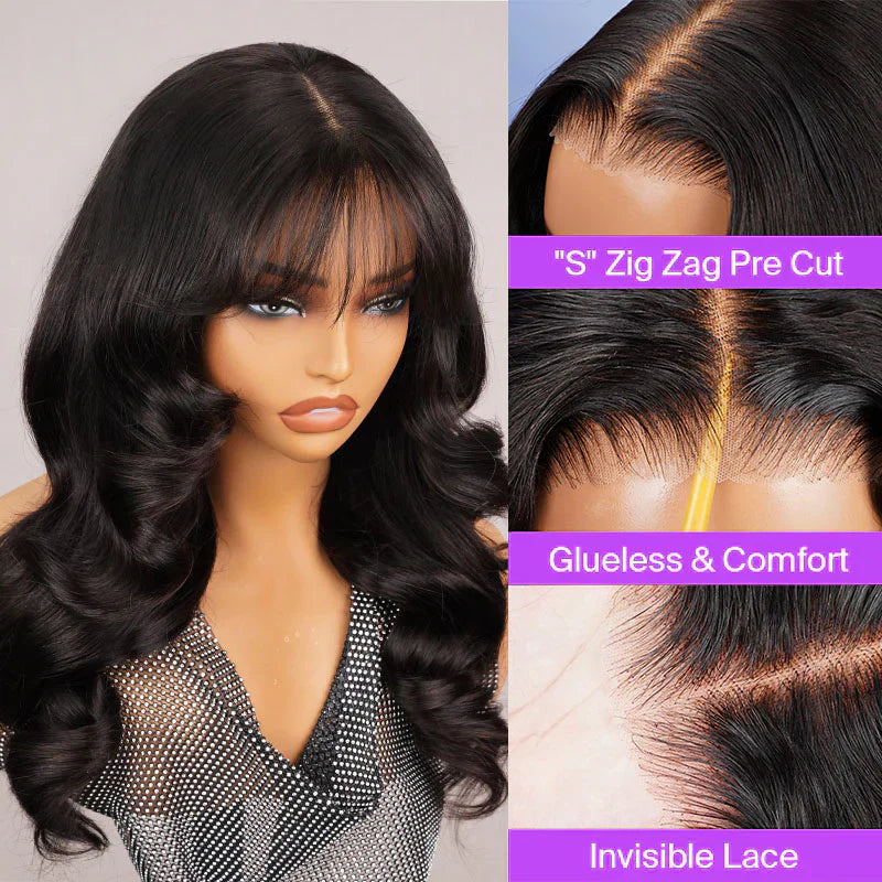 6x6 Glueless Wig with Bangs
