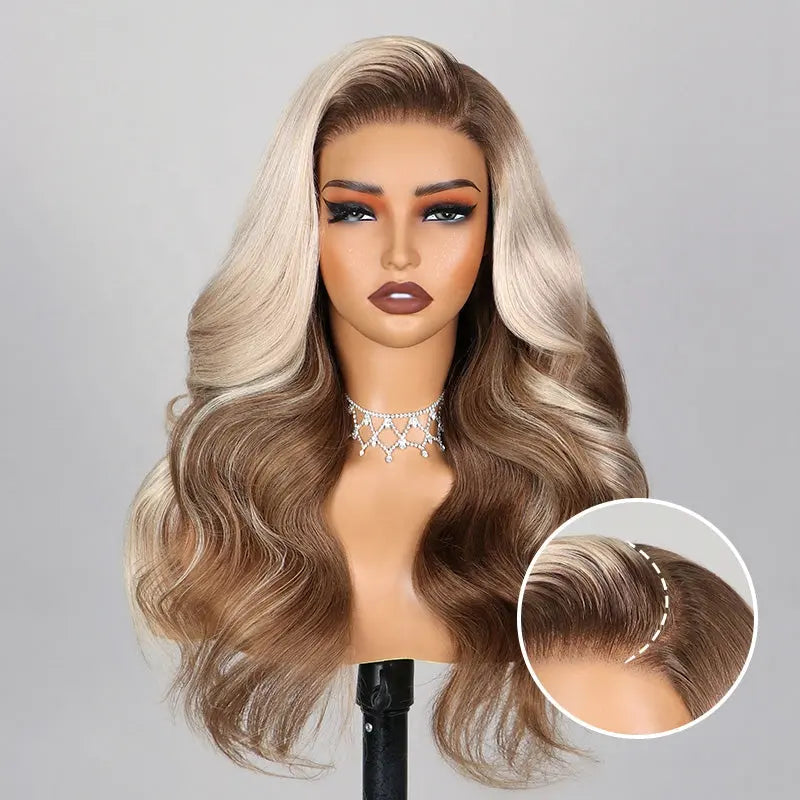 6x6 Loose Body Wavy Glueless Wig - Ash Blonde Ombre