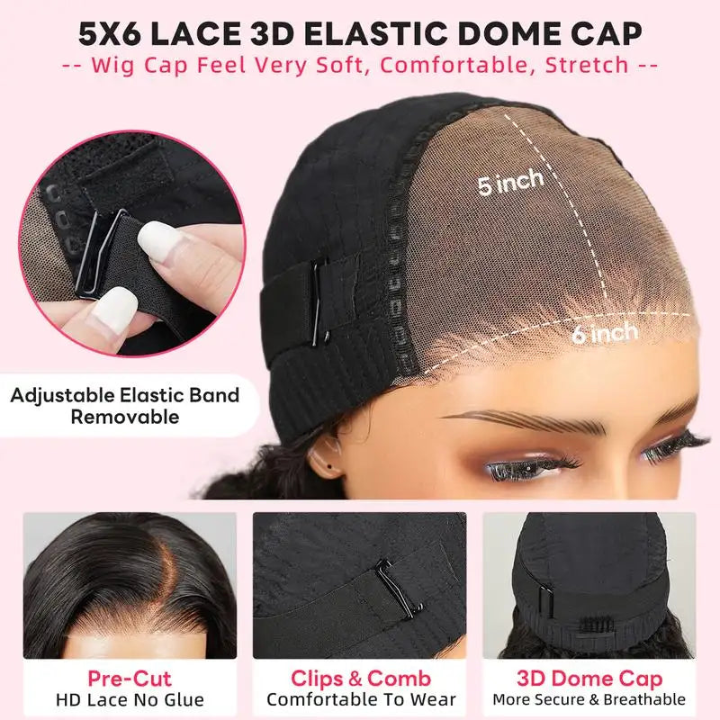 6x6 Pre-cut Glueless Bob Wig - Ombre Highlights