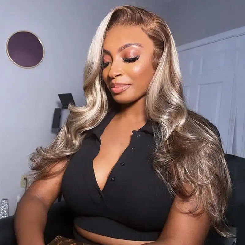 6x6 Loose Body Wavy Glueless Wig - Ash Blonde Ombre