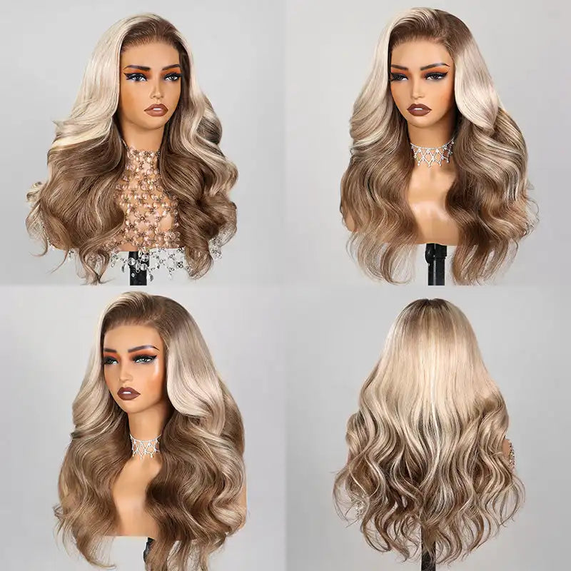 6x6 Loose Body Wavy Glueless Wig - Ash Blonde Ombre