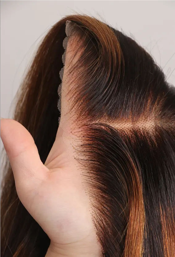 6x6 Glueless Bob Wig - Caramel Brown Highlights