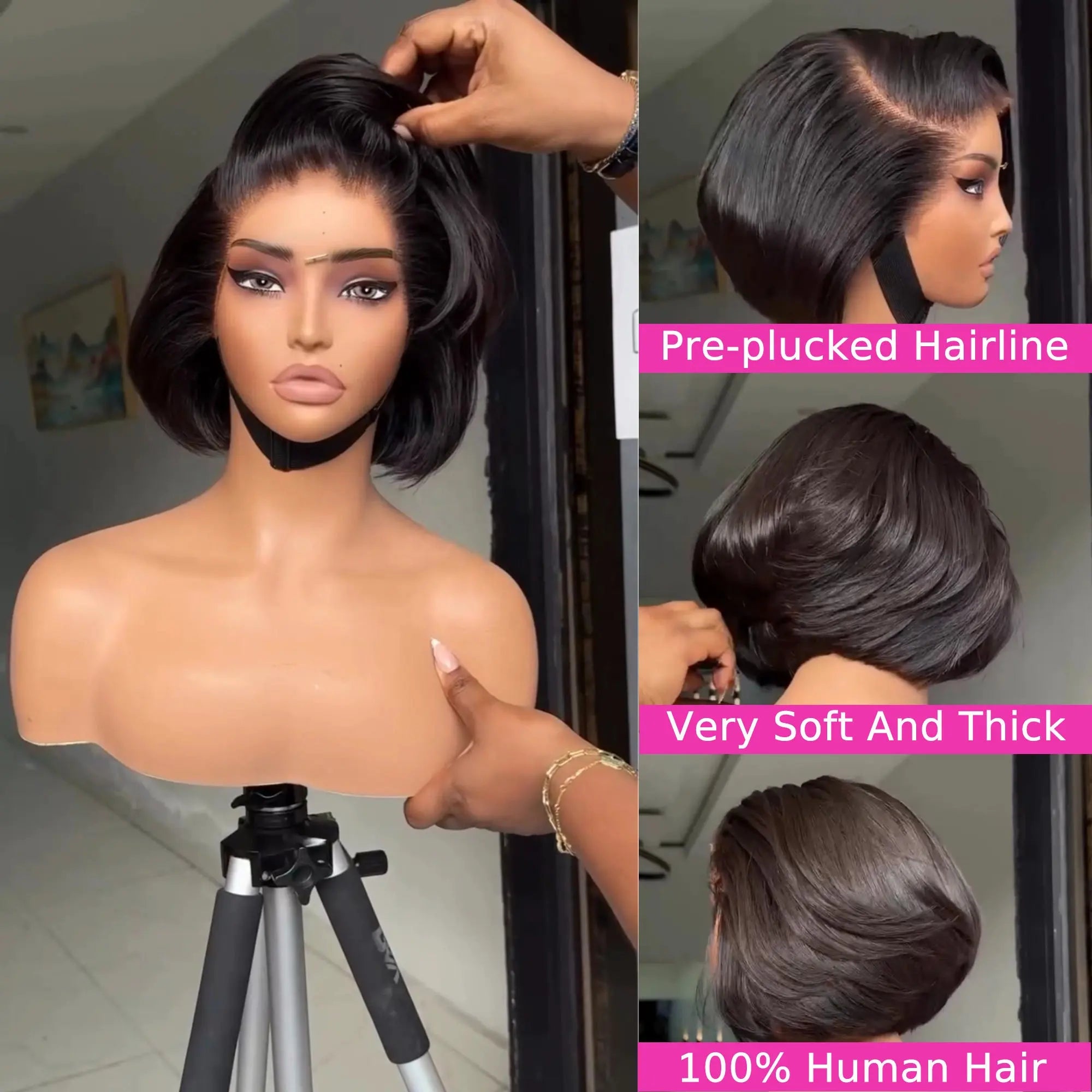 6x6 Glueless Precut Bob Wig