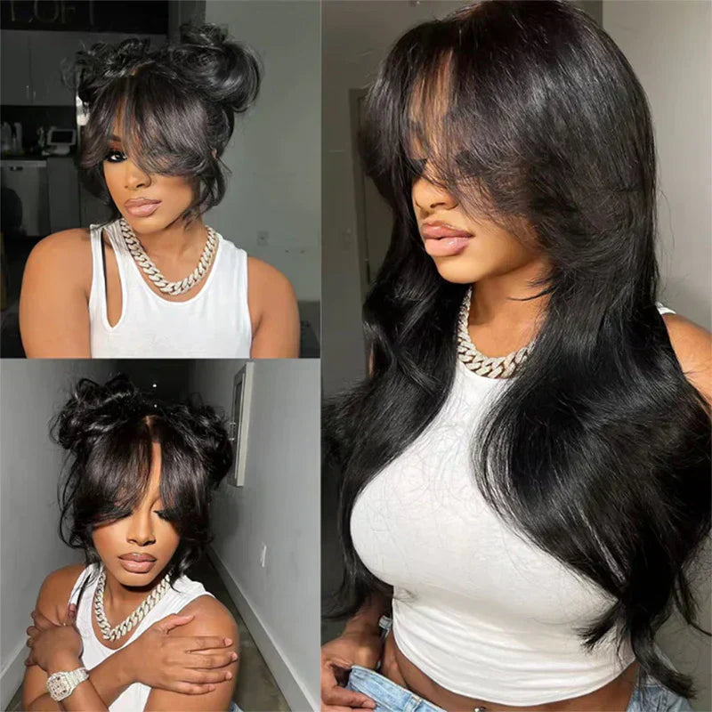 6x6 Glueless Wig with Bangs