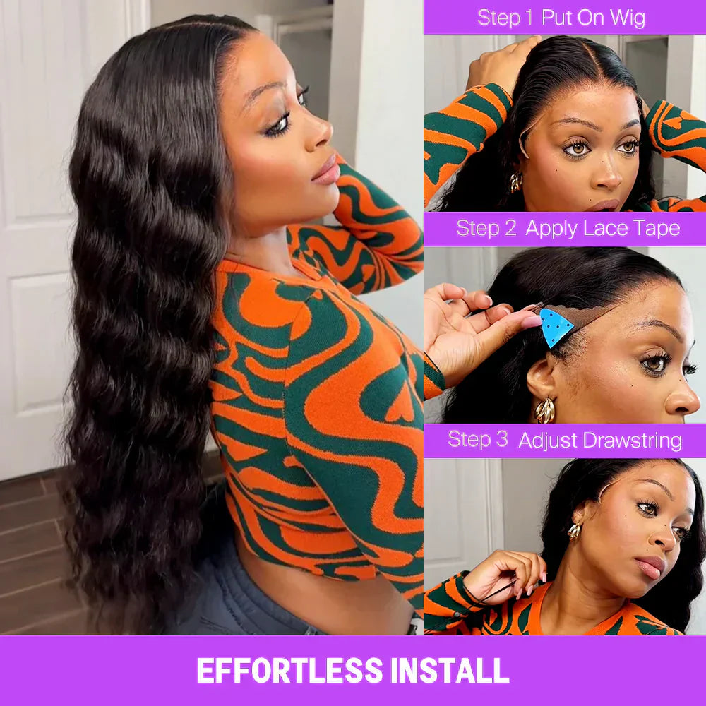 6x6 Pre-cut Glueless Wig - Deep Wave