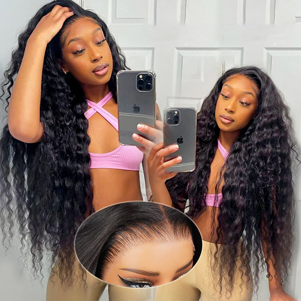 6x6 Pre-cut Glueless Wig - Deep Wave