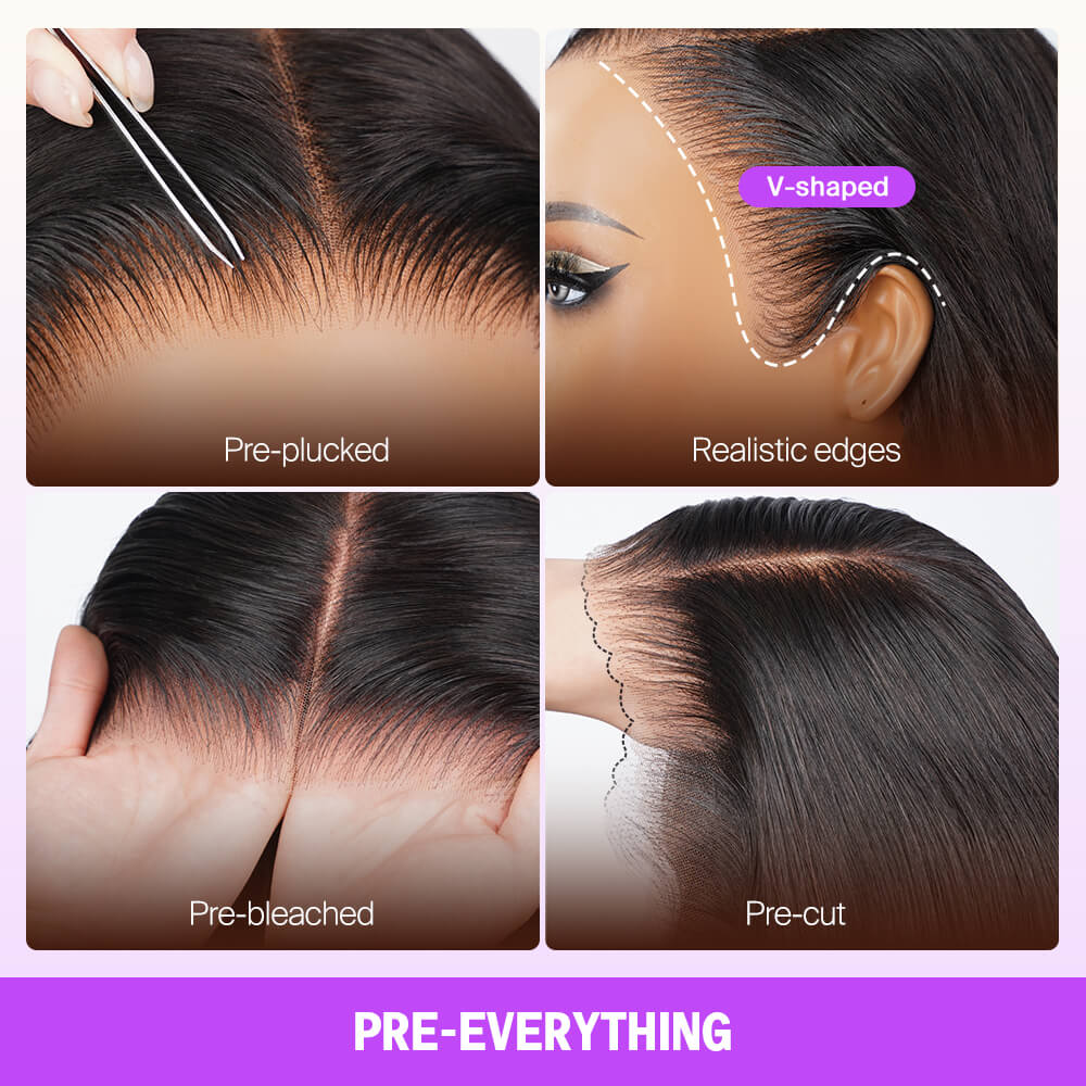 6x6 Pre-cut Glueless Wig - Deep Wave